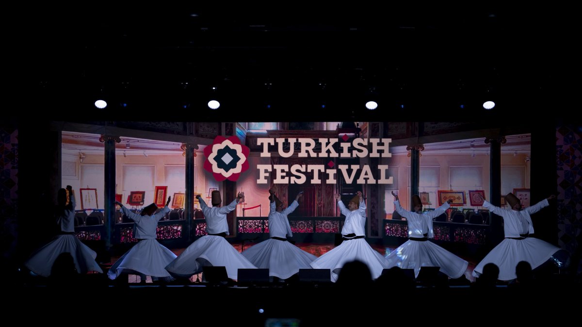 A group of Sufi whirling dervishes perform at the opening ceremony of the Turkish Festival at the Donald E. Stephens Convention Center, in Chicago, Illinois, U.S., May 24, 2025. (AA Photo)