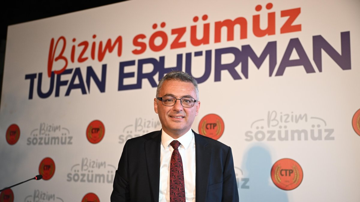 Main opposition Republican Turkish Party's (CTP) leader and president candidate Tufan Erhürman poses after the presidential election in Lefkoşa (Nicosia), Turkish Republic of Northern Cyprus (TRNC), Oct. 19, 2025. (AA Photo)