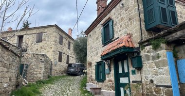 Historic stone houses in Adatepe village, Çanakkale, northwestern Türkiye, April 11, 2026. (AA Photo)