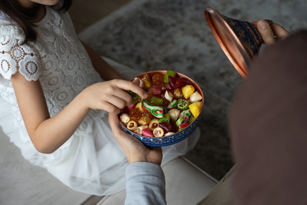 Colorful Eid sweets and chocolates during Eid celebration, Istanbul, Türkiye, Feb. 5, 2024. (Shutterstock Photo) 