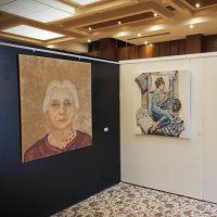 Paintings on display during the second annual painting competition organized by BN Arts Academy, Mersin, Türkiye, May 16, 2026. (AA Photo)