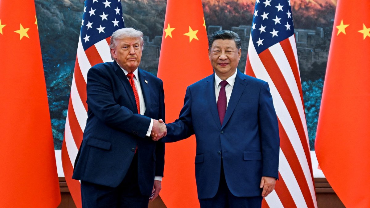U.S. President Donald Trump shakes hands with Chinese President Xi Jinping during events at the Great Hall of the People, Beijing, China, May 14, 2026. (Reuters Photo)