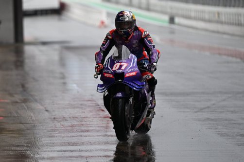 Turkish MotoGP rider Toprak Razgatlioglu of Prima Pramac Yamaha in action during the third free training session of the Motorcycling Grand Prix of Catalonia at the Circuit de Barcelona-Catalunya racetrack in Montmelo, Barcelona, Spain, May 16, 2026. (AA Photo)