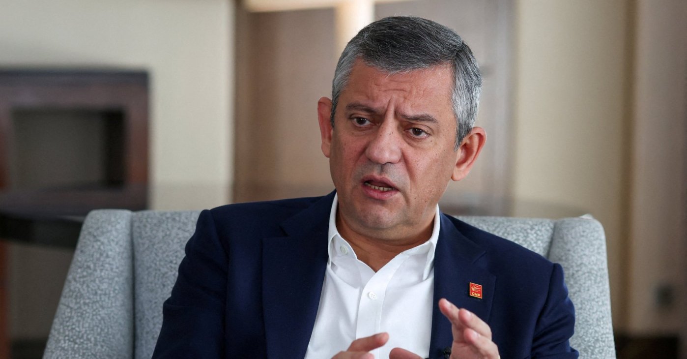 CHP Chairman Özgür Özel speaks during an interview in Istanbul March 11, 2026. (Reuters File Photo)